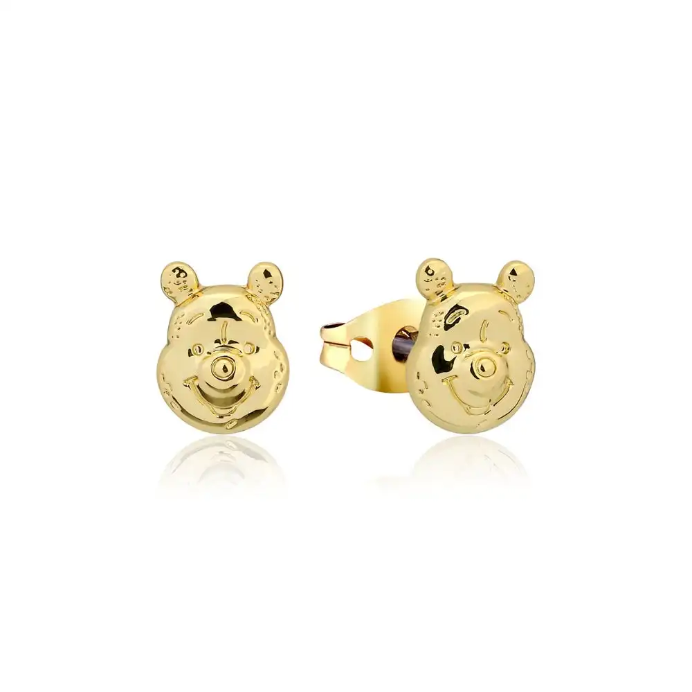 Disney Gold Plated Winnie The Pooh 10mm Stud Earrings