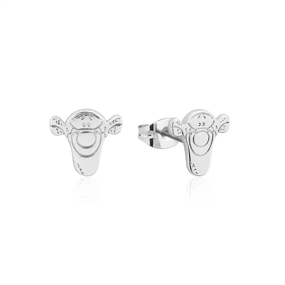 Disney White Gold Plated Winnie The Pooh Tigger 10mm Stud Earrings