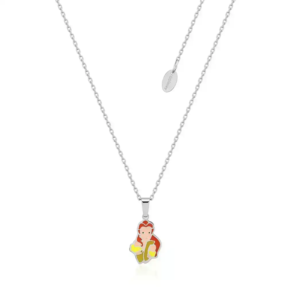 Disney Stainly Steel Beauty And The Beast Princess Belle Pendant On 40+7cm Chain