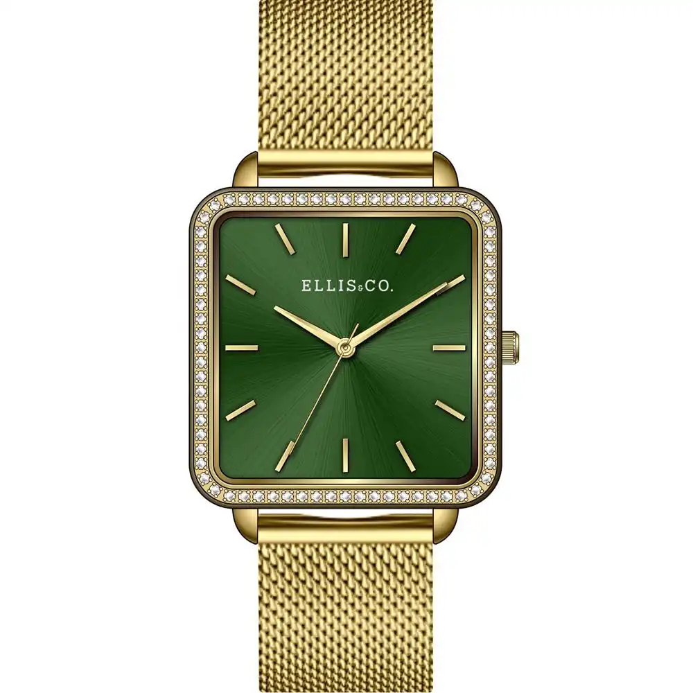 Ellis & Co Carly Stainless Steel Womens Watch Green Dial