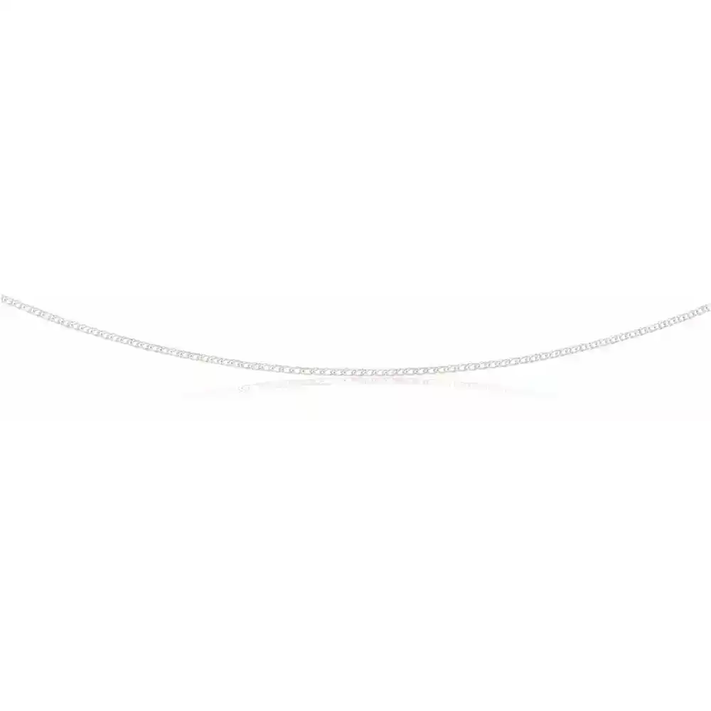 Sterling Silver Rhodium Plated 45cm Double Curb Chain