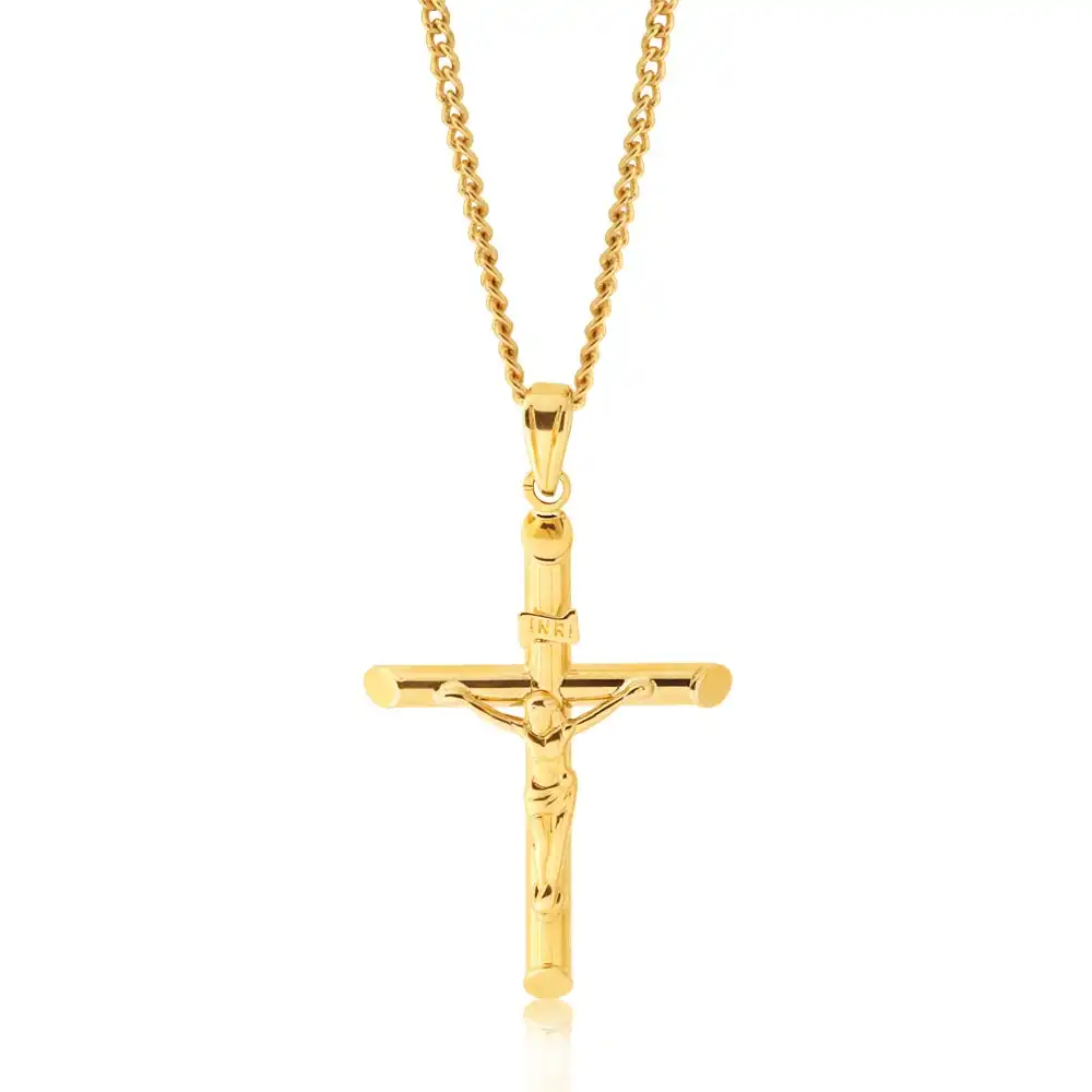 9ct Yellow Gold  Crucifix 20.5x29 Pendant