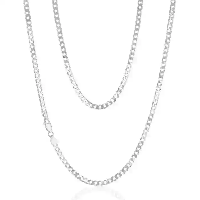Sterling Silver Curb 100 Gauge 50cm Chain