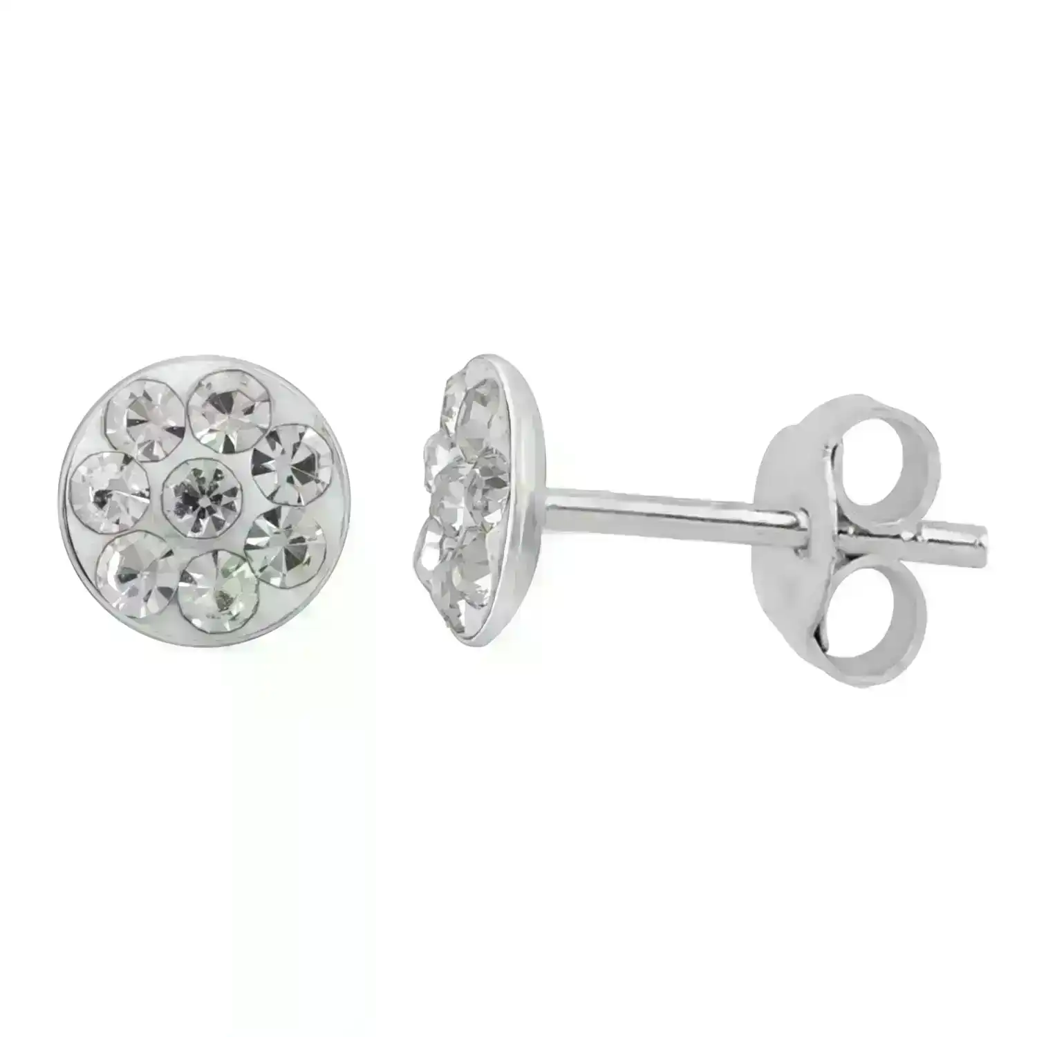 Sterling Silver 5mm White Crystal Stud Earrings
