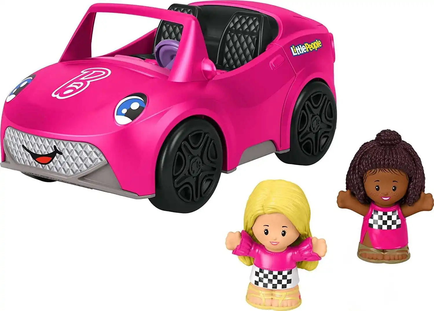Little People Barbie Convertible Toy Car With Music Sounds & 2 Figures