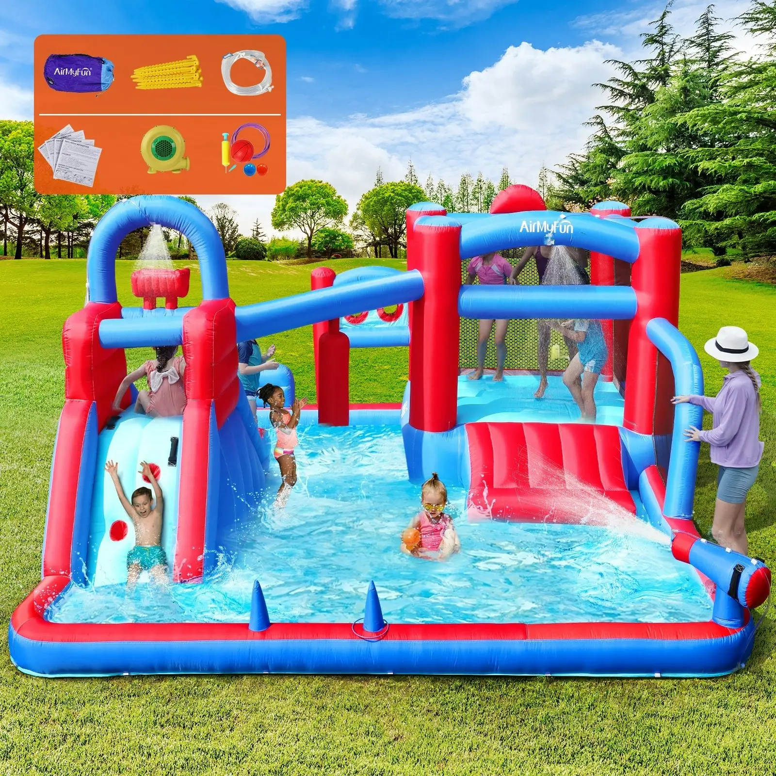 AirMyFun 11 Play Zones Inflatable Trampoline Bounce House Kids