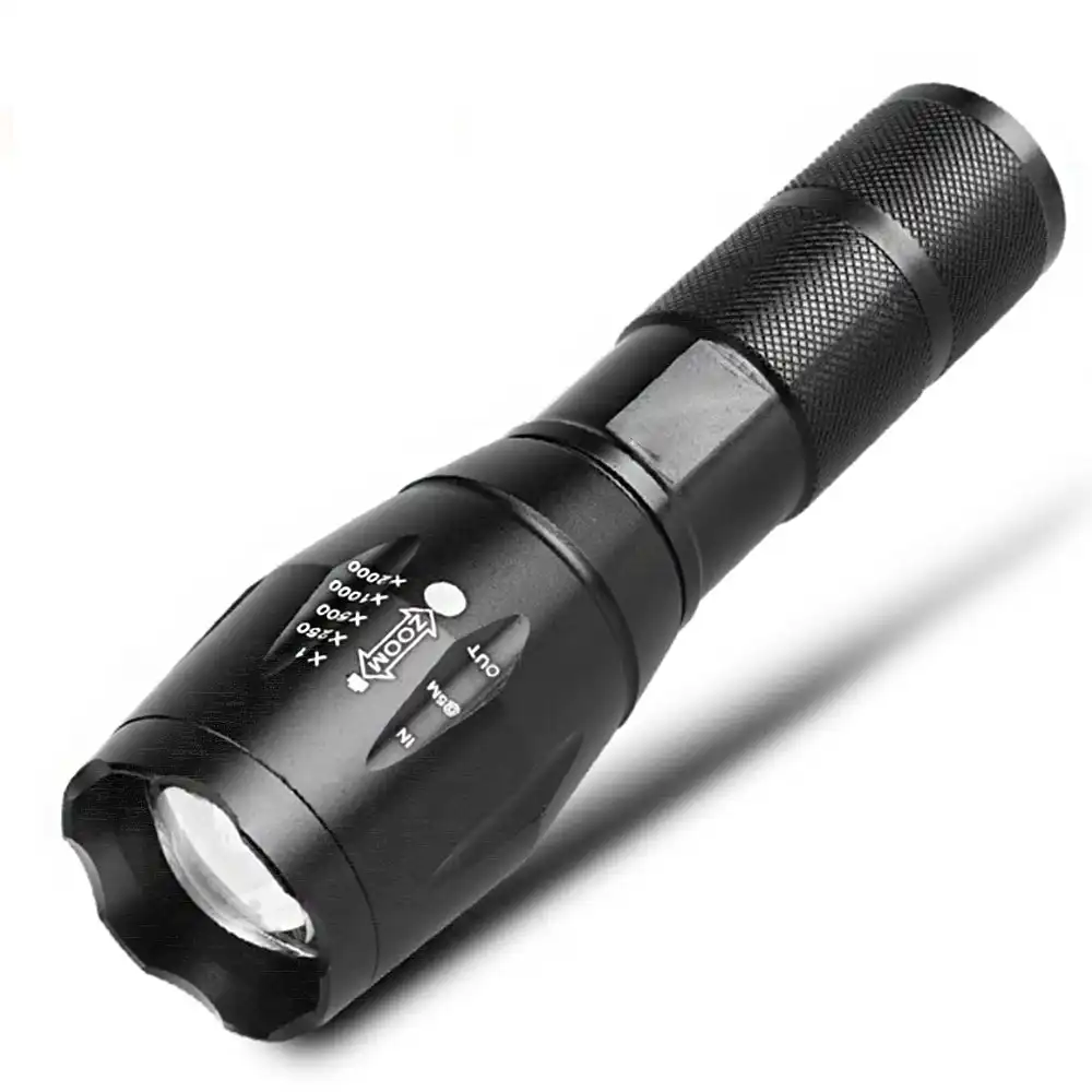 Zoom LED Torch with Five Modes-Black