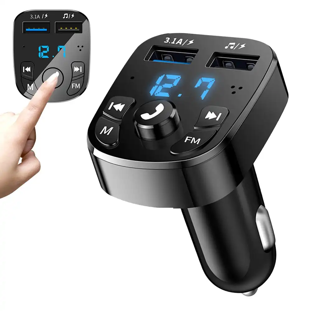 Car Hands-Free Bluetooth-Compatible 5.0 FM Transmitter Car Kit