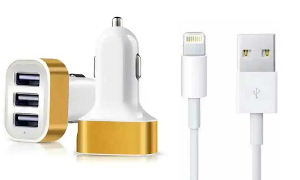 Three-Port Charger and one lighting charge cable Bundle