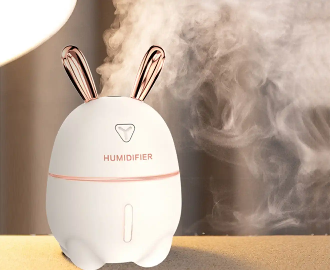300ML USB Cute Rabbit Air Humidifier night light-White