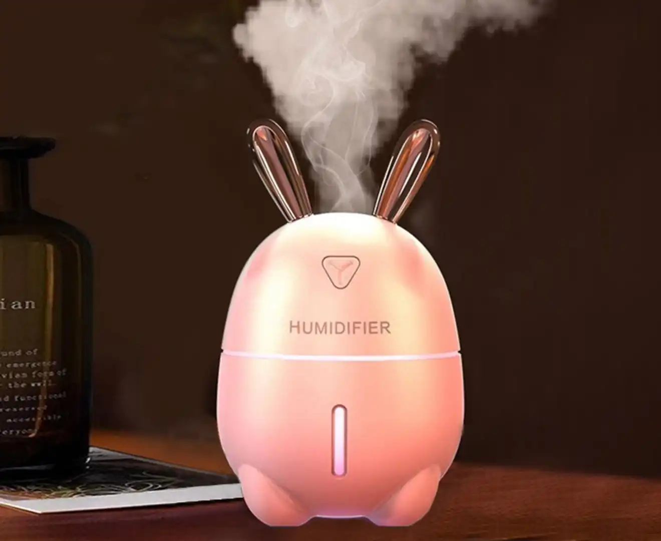 300ML USB Cute Rabbit Air Humidifier night light-Pink