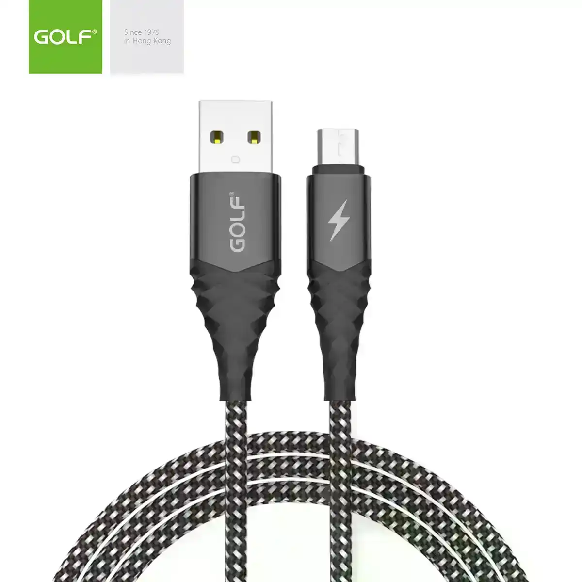 Golf GC-67M Micro USB 1m Wave Metal Anti-Fracture USB 3A Fast Charging Data Cable