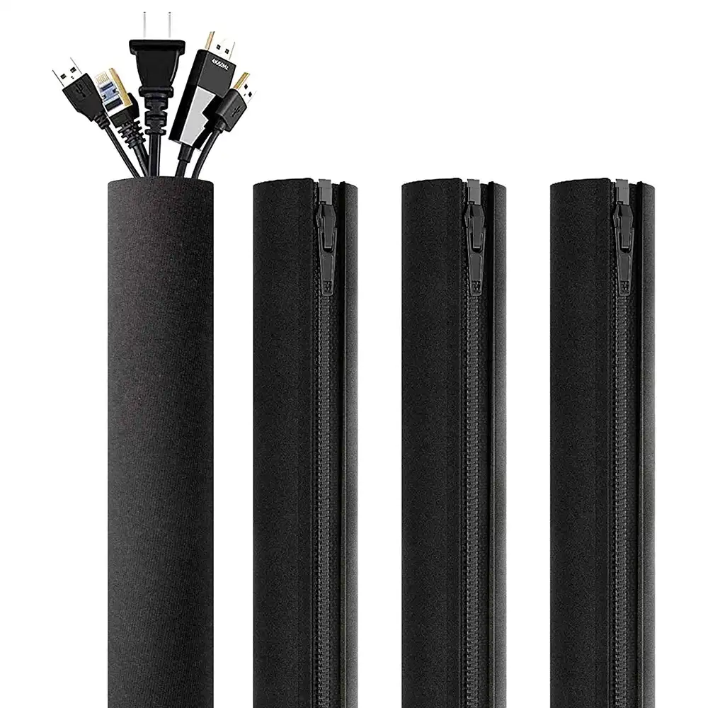 4 Pcs Cable Management Sleeve Flexible Cable Sleeve Wrap Cover Organizer