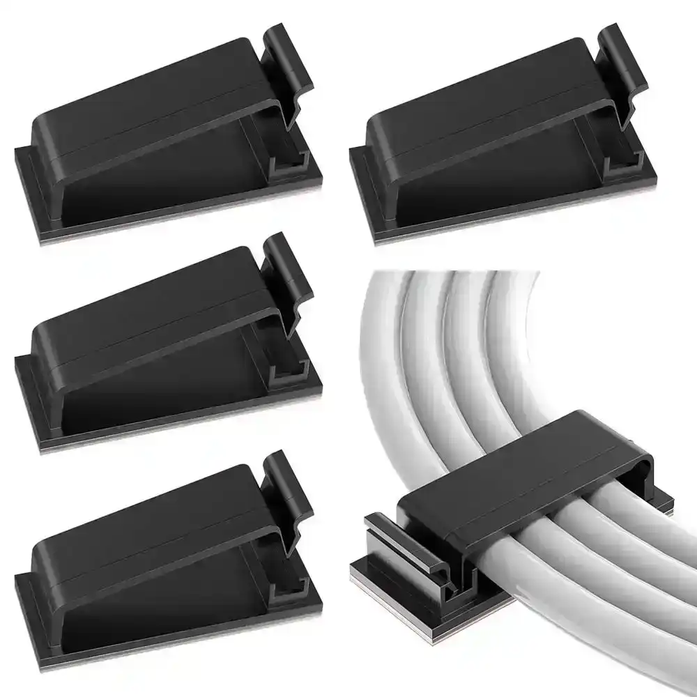 50Pcs Self Adhesive Cable Management Clips-Black