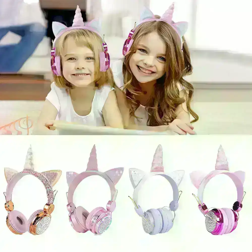 Unicorn Kids Wireless Bluetooth Headphones With Microphone 3.5mm Jack