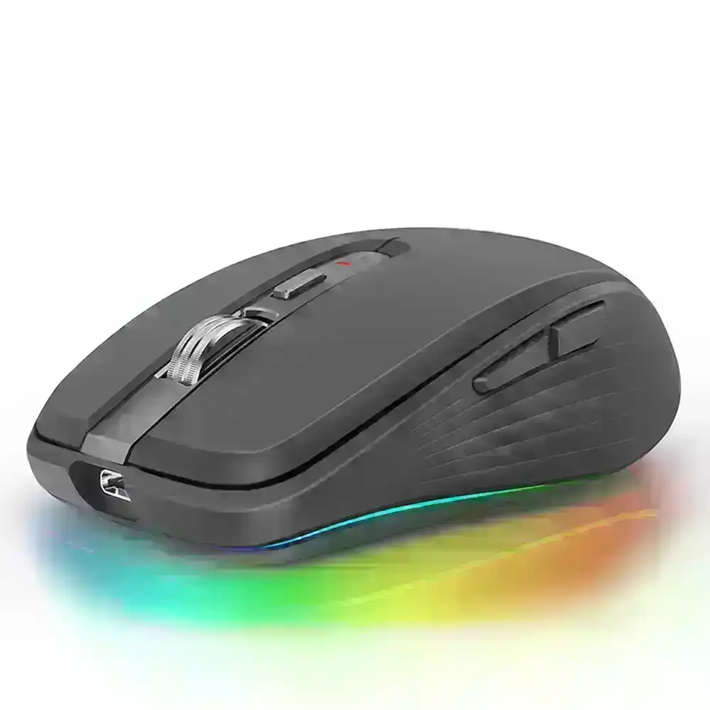 Wireless Computer Mouse, Dual Mode Mouse with RGB LED Lights