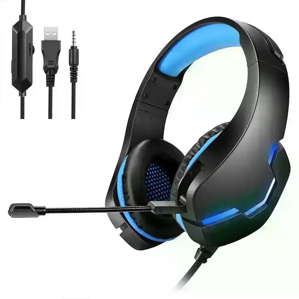 Head-mounted wired headset luminous gaming headset