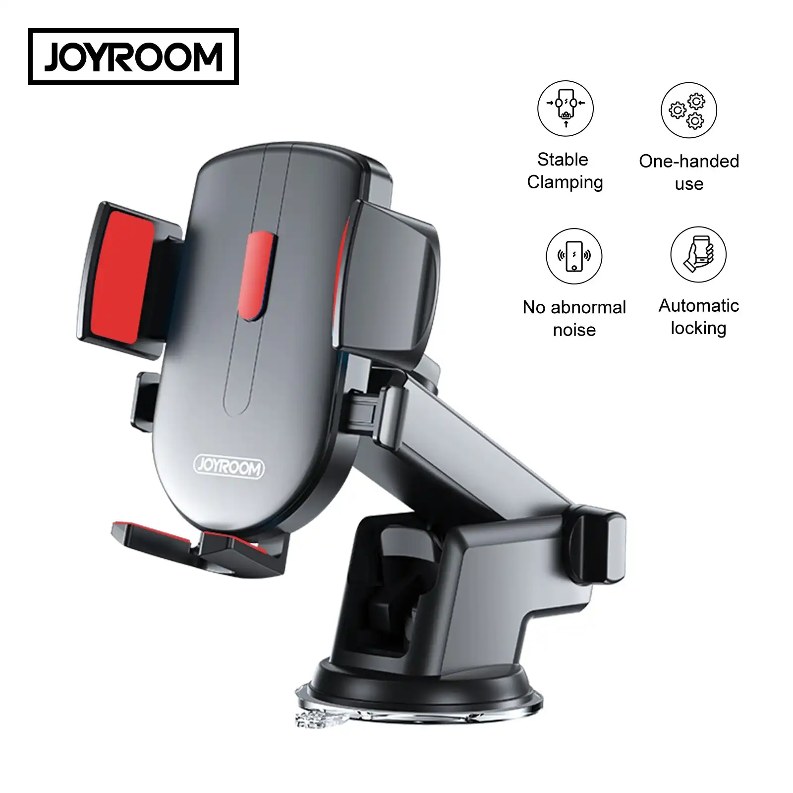 JoyRoom Phone Holder 360 Degree Mouse Shaped Mount Car Dash Stand Black Red