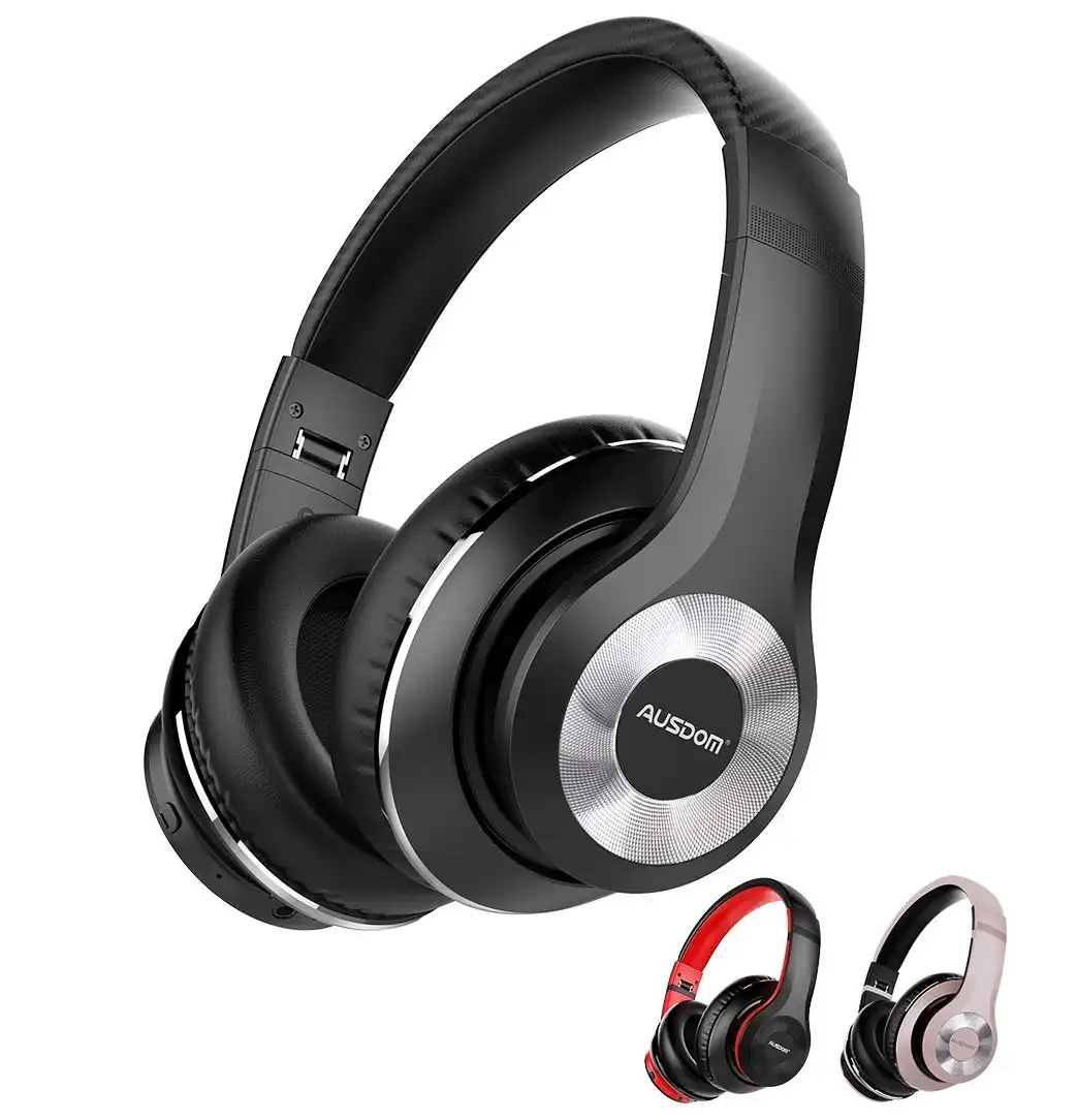 Ausdom ANC10 Wireless Active Noise Cancelling Headphones  Bluetooth 5.0 Over-Ear  with Mic  Soft Foldable Earpads, Hi-Fi Deep Bass