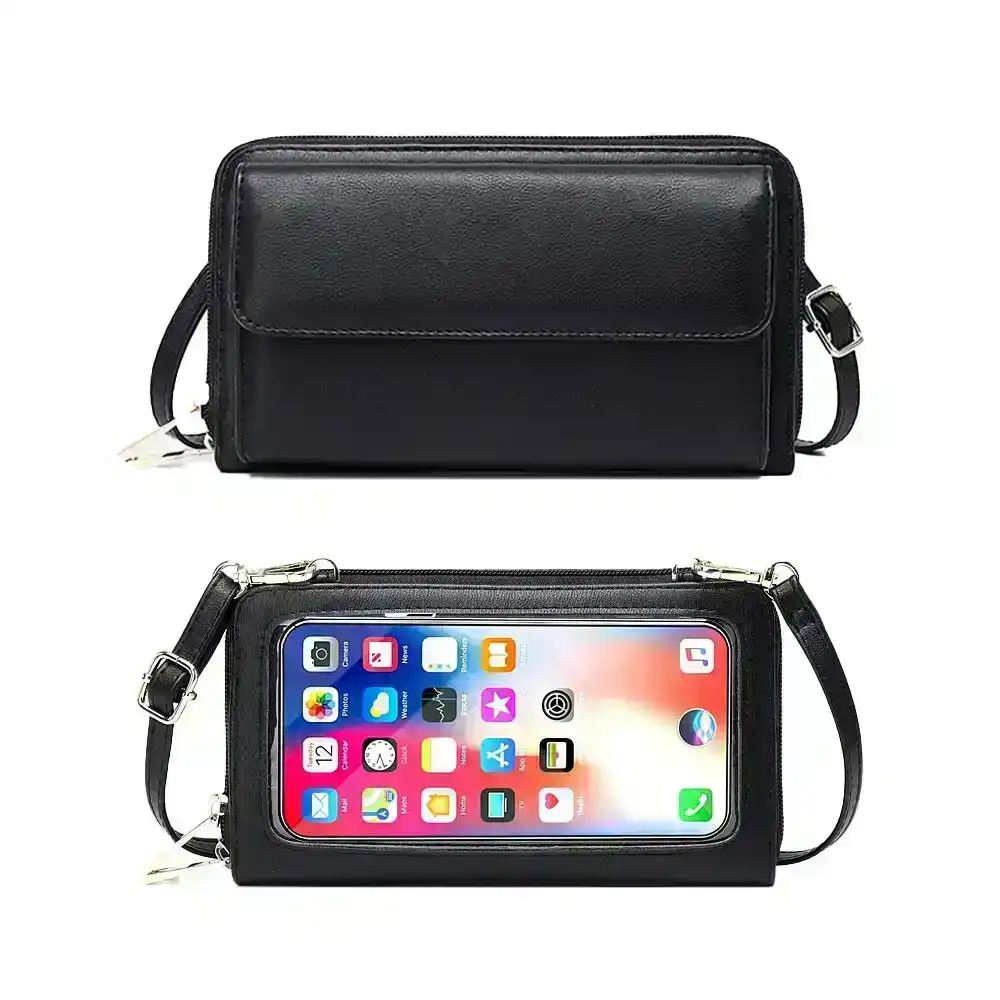 Women Touch Screen Crossbody Bag Wristlets Purse RFID Blocking Phone Wallet