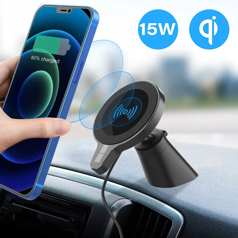 Magnetic 15W Fast QI Wireless Car Charger for iPhone 12 Series