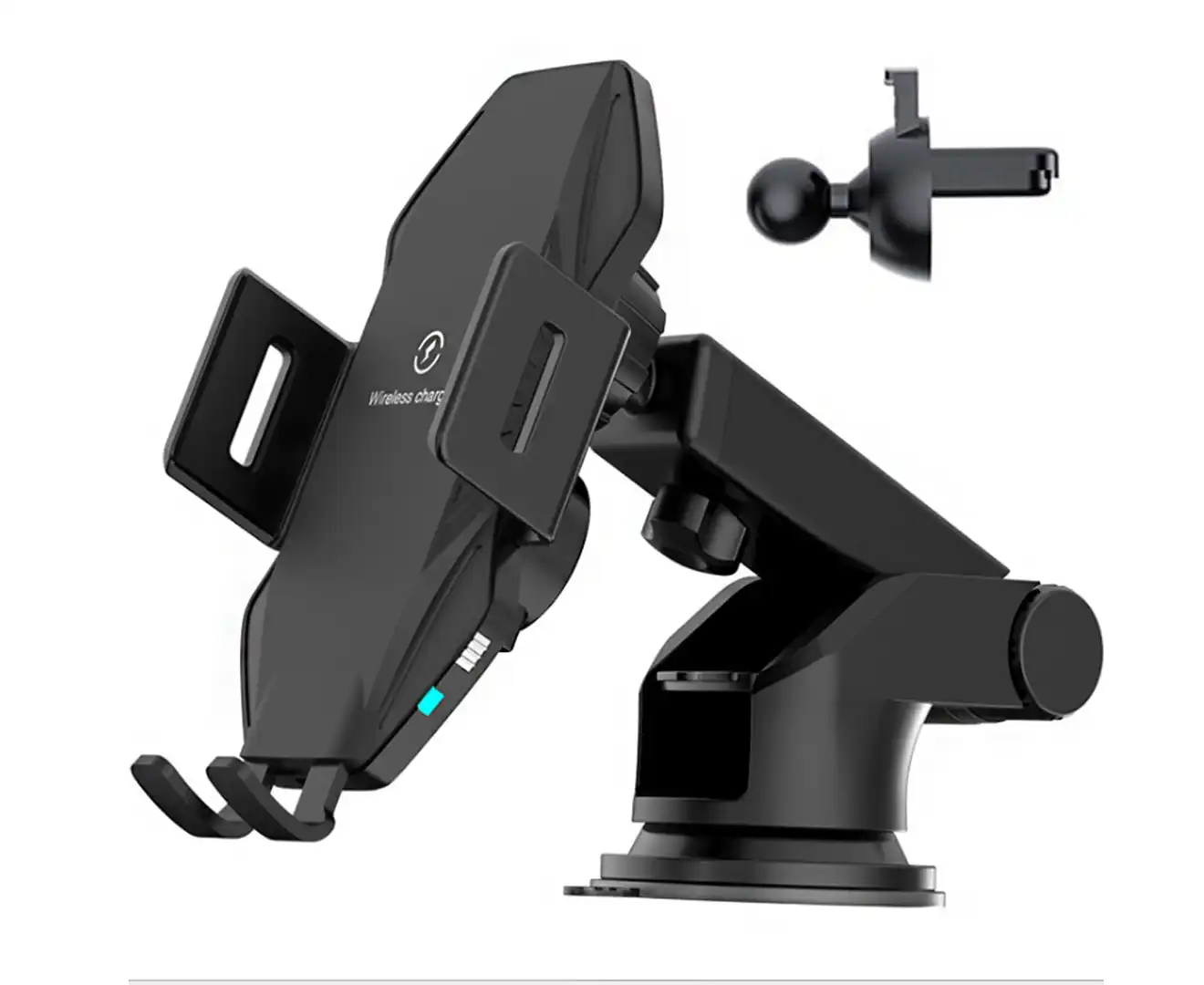 15W QI Fast Charging Car Mount Charger Auto-Clamping Phone Holder