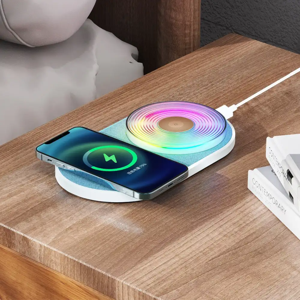 Wireless Charger 15W Phone Fast Charging 2 in 1 Wireless Charging Night Light