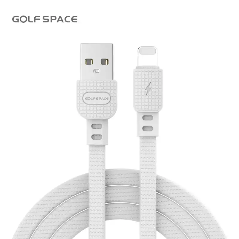 1 Meter 3A Flat Lightning  Fast Charging Data Cable Golf Space SL02 White