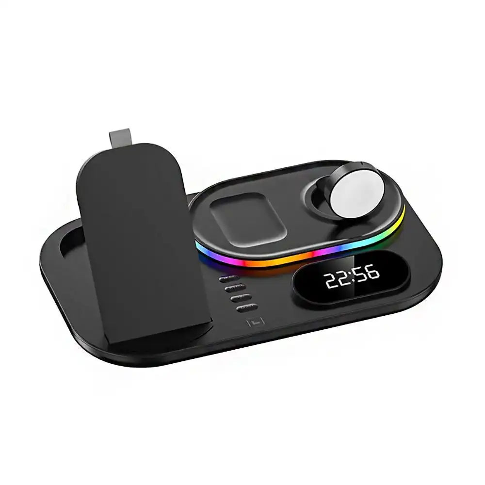 Wireless charger with led light and clock for iphone iwatch and AirPods