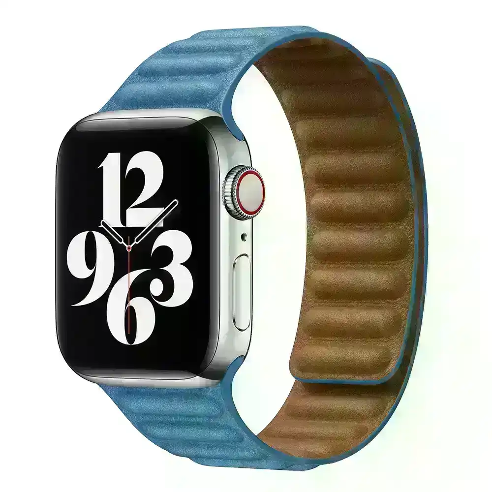 Magnetic Leather band for iWatch Series SE/7/6/5/4/3/2/1-Blue