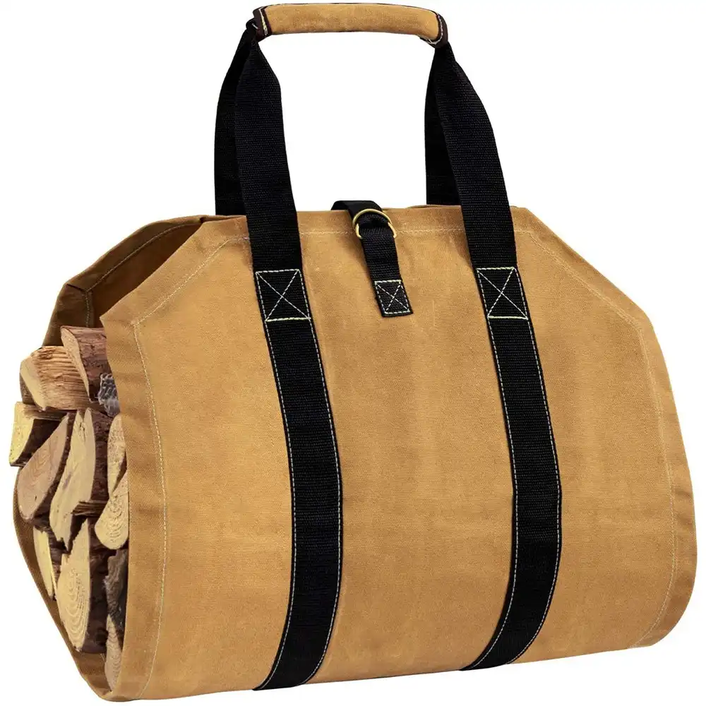 Firewood Logs Carrier Bag Foldable Large Capacity Canvas Storage Handbag