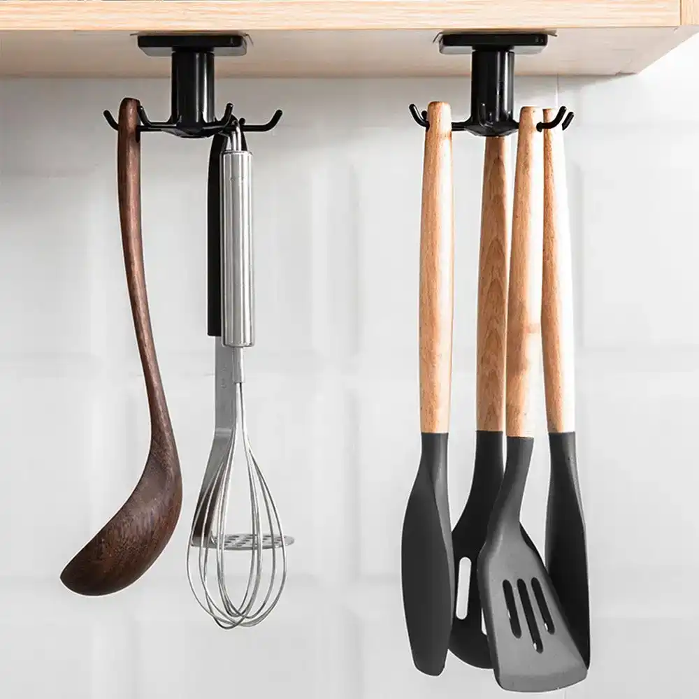 2pcs Kitchen multifunctional rotating hook cabinet shovel spoon hook