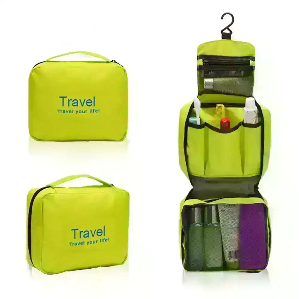 Portable Waterproof Letter Cosmetic Bag Large Capacity Travel Toiletry Bag