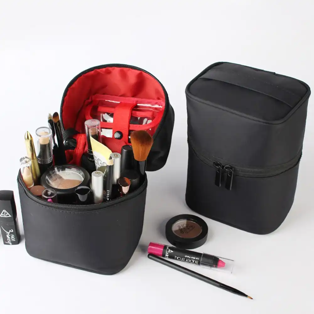 Large Capacity Cosmetic Bag Portable Travel Bag Wash Bag Cylinder Handbag