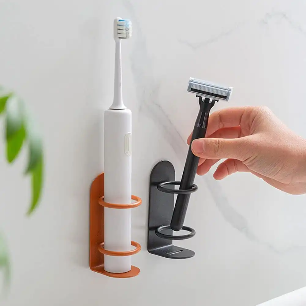 3 Pack Adhesive Wall Mounted Electric Toothbrush Holder Punch-Free Razor Holder