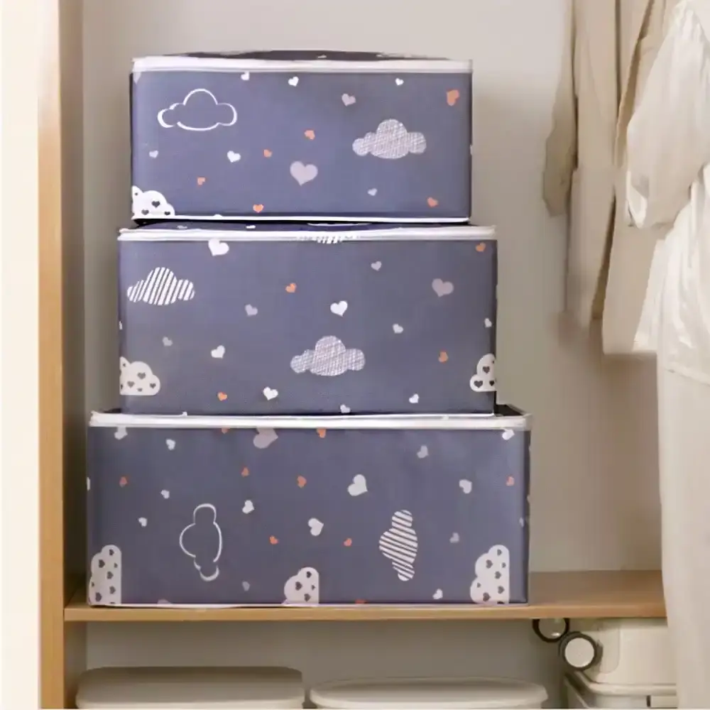 3 Pack Thickened Non-Woven Storage Bags Clothes Quilt Finishing Bags