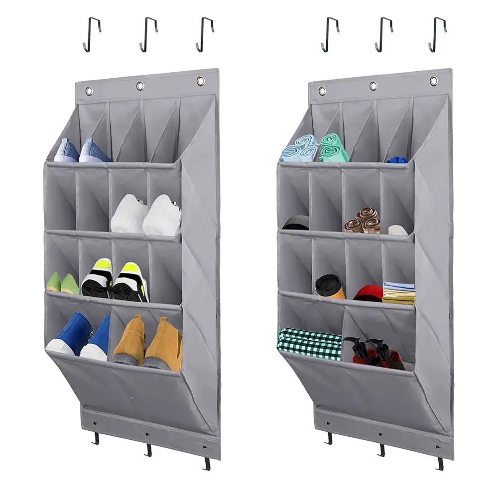 2Pcs Wall Mounted Shoes Storage Bag Multi -Functional Door Storage Hanging Bag