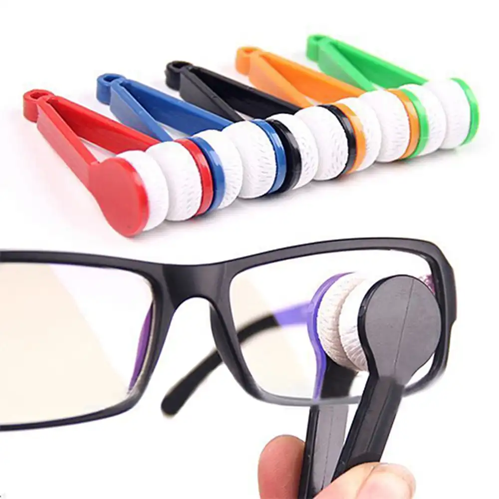 5Pcs Mini Glasses Microfiber Spectacles Cleaning Brush