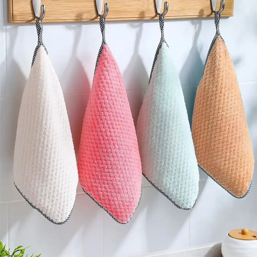 4pcs Kitchen daily non-stick oil, thickened table dish towel