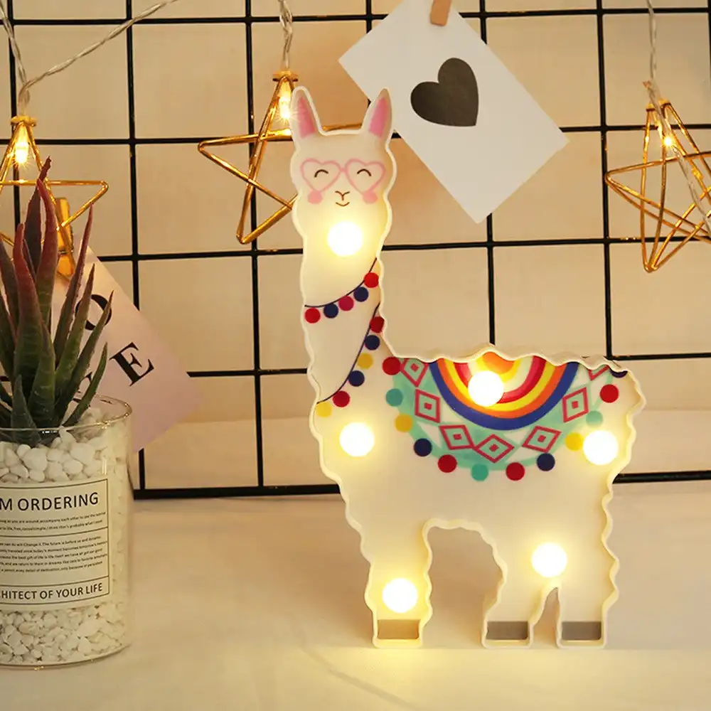 Alpaca Night Light LED Decorative Hanging Night Light Cute Animal Modeling Light