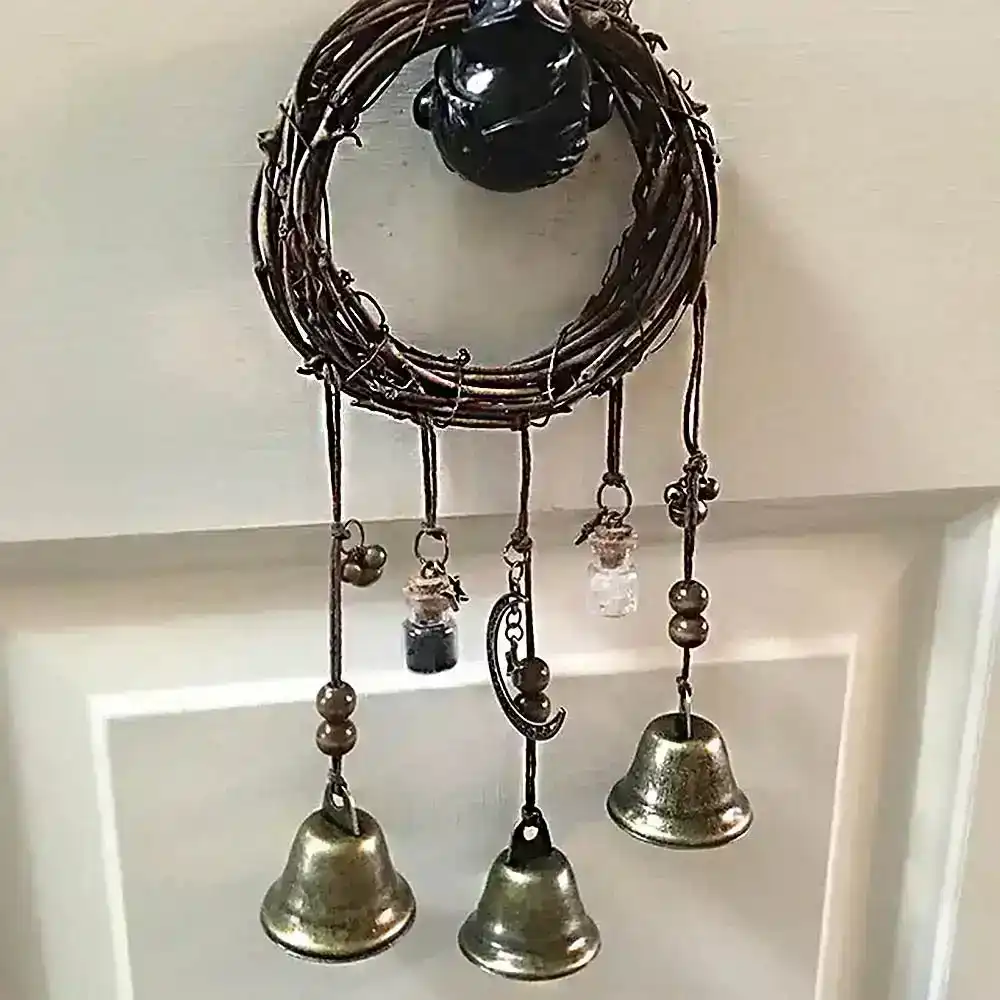 Witch Bell Protection Door Handle Pendant Rattan Wind Chime Room Decoration