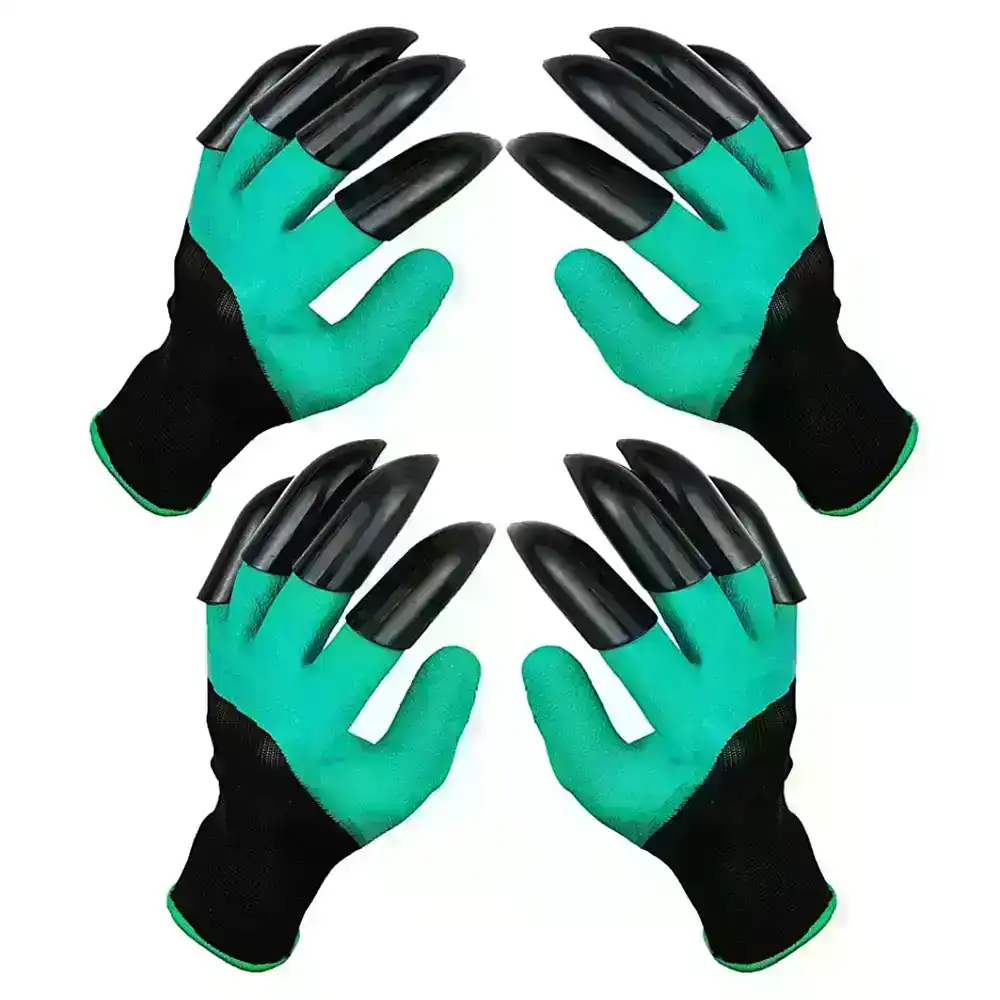 2 Pairs Garden Gloves With Claws For Digging ?And Planting
