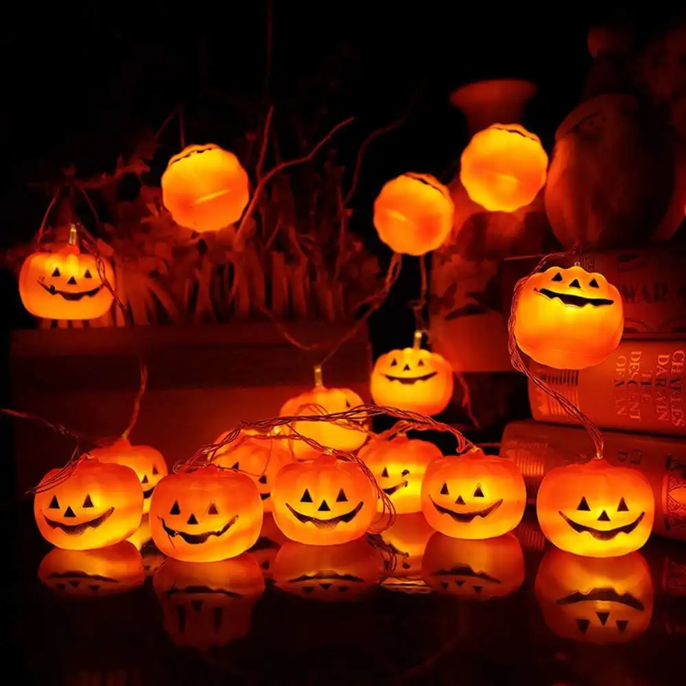 Battery Operated Halloween String Lights LED Pumpkin Lights Party Decor