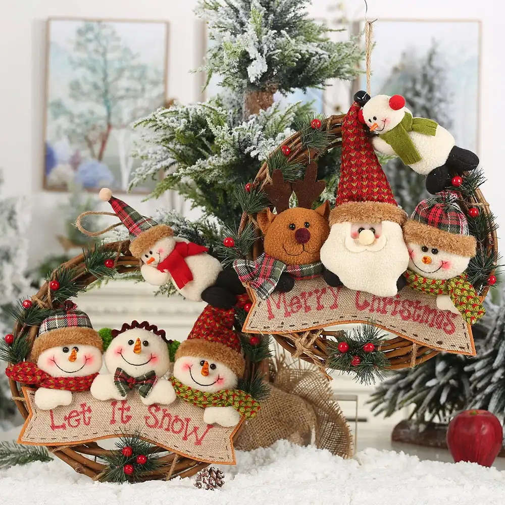 Set of 3 Christmas Gonks Tree Decoration Gift Gnome Christmas Decorations