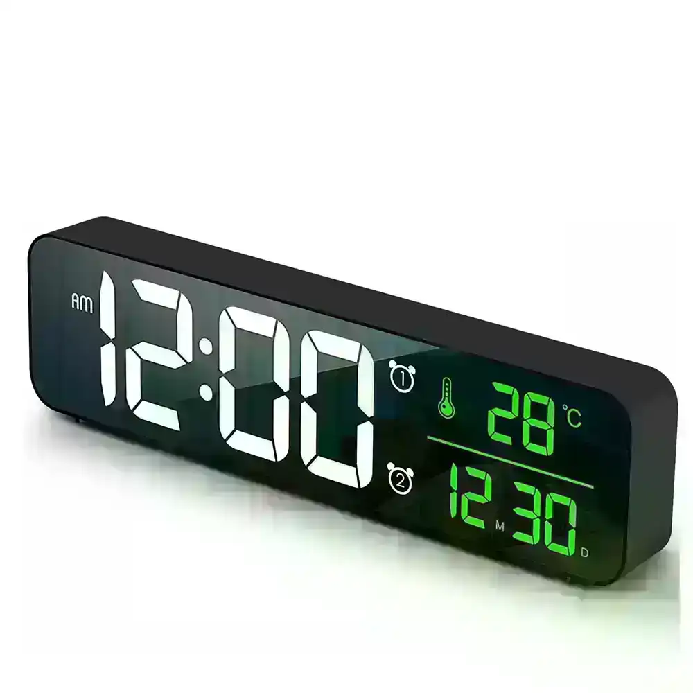 Large Display Digital Clock LED Electric Alarm Clocks With Date Temp Display