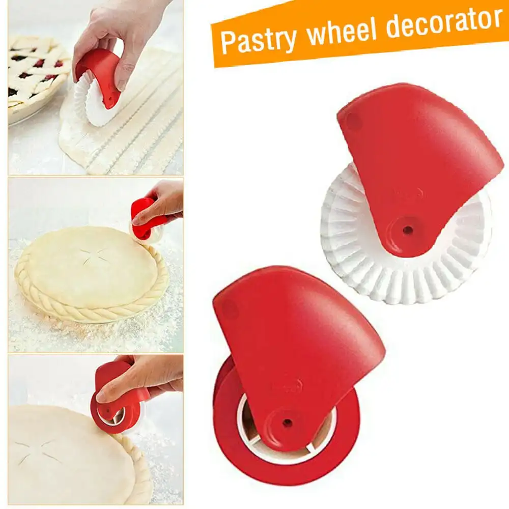 2Pcs Kitchen Dough Cutter Tool Helper DIY Pizza Pastry Lattice Pie Cutter