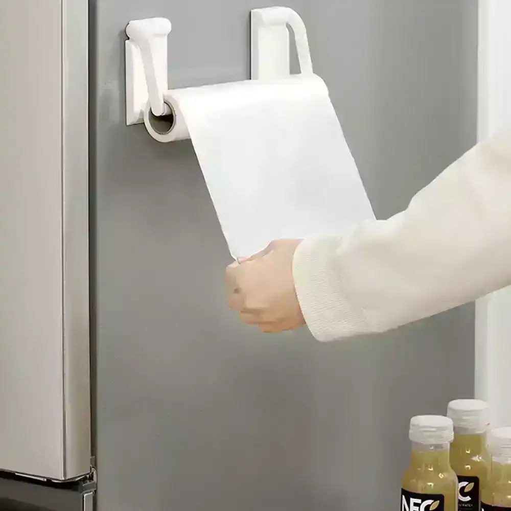 Adjustable Magnetic Roll Tissue Holder Punch-Free Multifunctional Towel Shelf