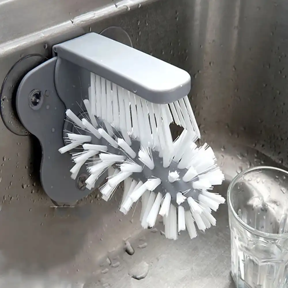 Wall suction type lazy cup brush glass cleaning brush