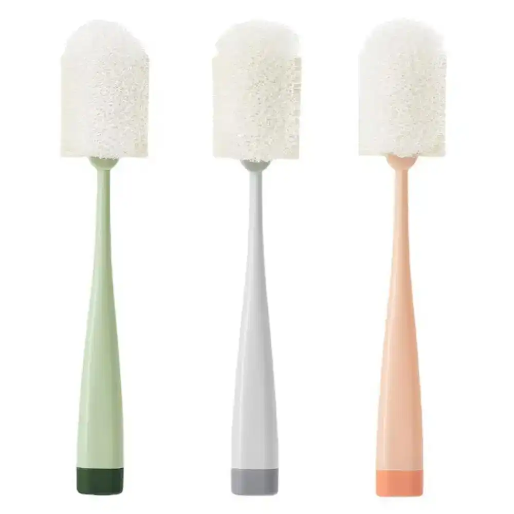 3Pcs Long Handle Bottle Brush Cleaner Cups Scrubber Sponge Cleaning Brush
