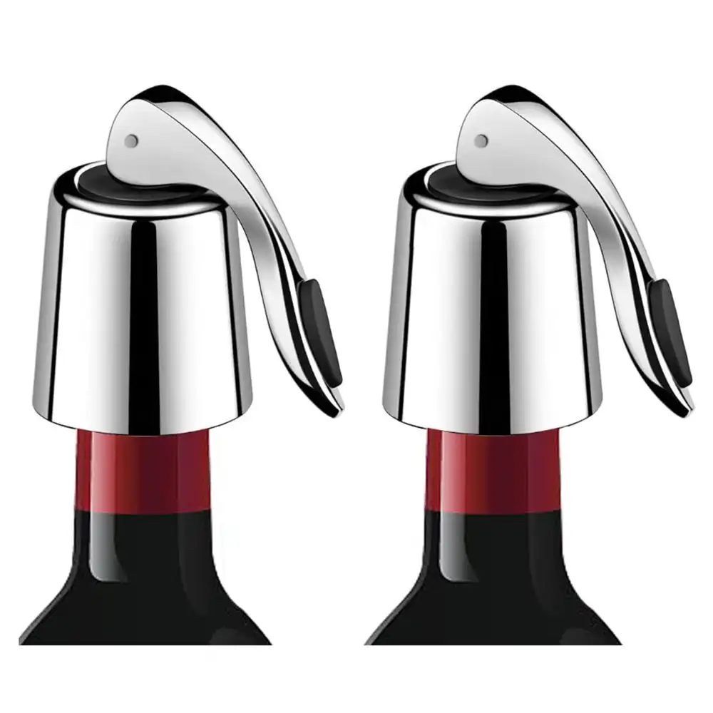 Wine Stoppers Set of 2 Wine Bottle Stopper Stainless Steel